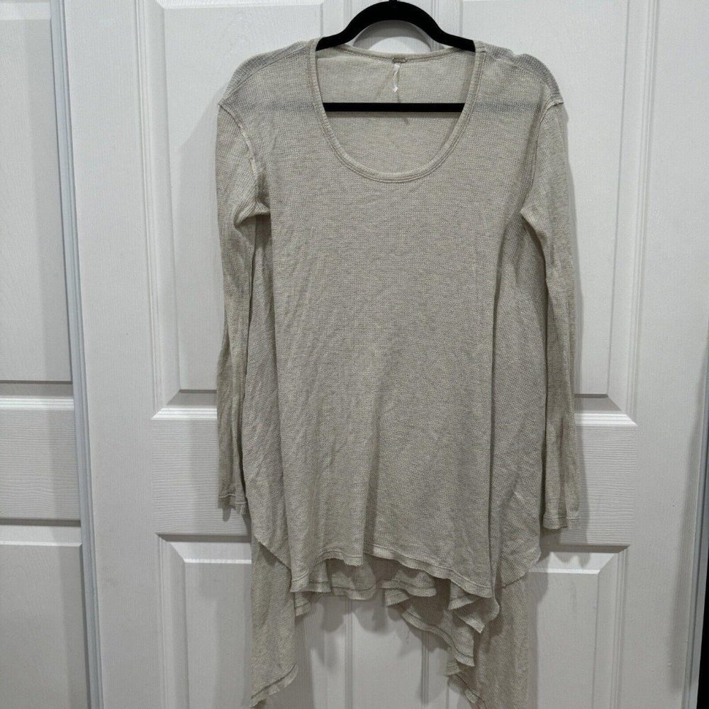 Women’s Free People Oatmeal Waffle Long Sleeve Top Small. S
